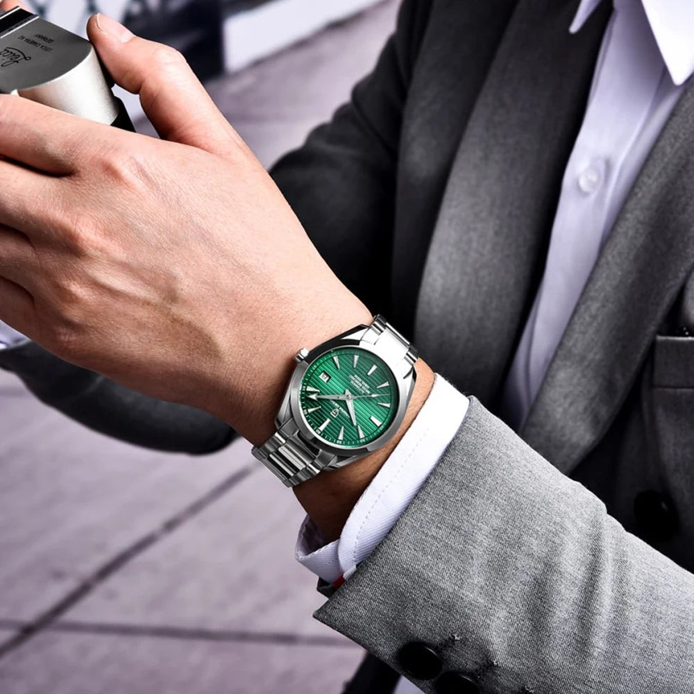 PAGANI DESIGN luxury men’s watch – Mechanical automatic model (calibre 8215), stainless steel, water-resistant, with date display and luminescent hands