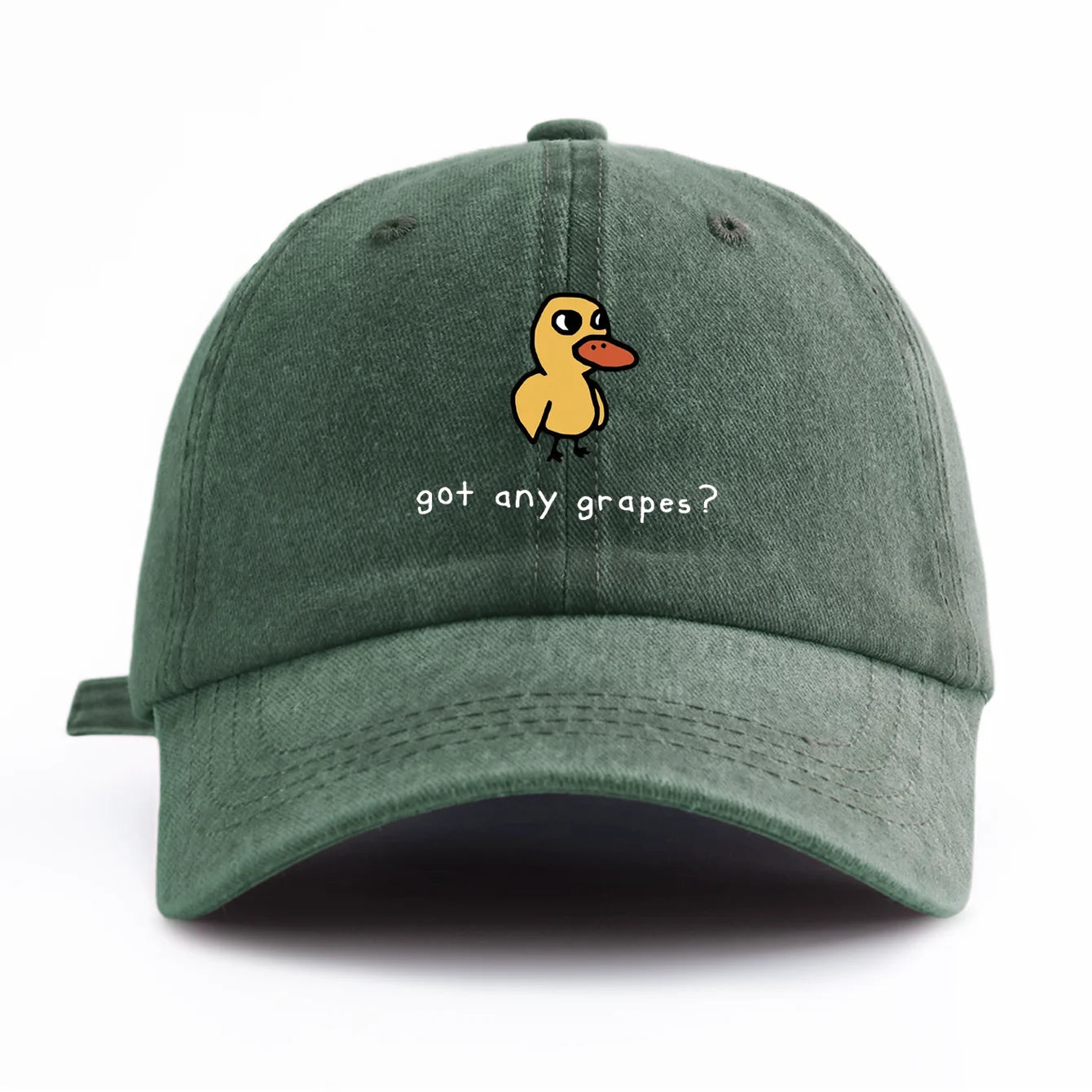 1pc GOT ANY GRAPES Print Washed Baseball Cap for Adults,Minimalist Retro Style Casual Soft Adjustable Dad Hat,Perfect As Gift