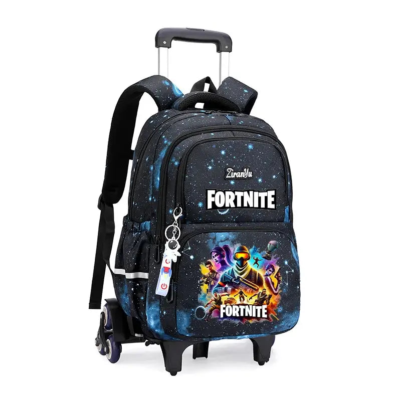 Fortnite Trolley Bag Easy Stair Climbing Anime Waterproof Wheeled Backpack Large Capacity Student Schoolbag Casual Travel Bag