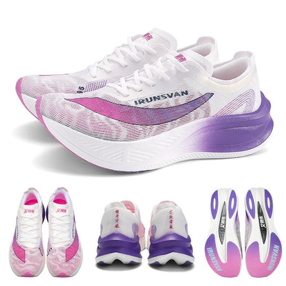 IRUNSVAN Men Professional Marathon Running Shoes Nylon Carbon Plate Road Sports Shoes Lightweight Women Trainers Sport Sneakers