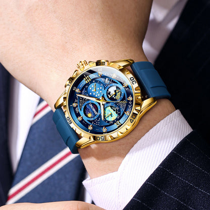 Luxus-Quarzuhren von BINBOND für Herren, leuchtend, wasserdicht, Chronograph mit automatischem Datumsanzeige, Business-, Sport- und Freizeit-Style