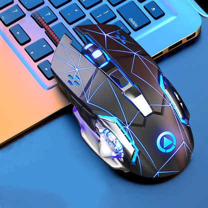 USB-kablet gamingmus med 6 knapper, baggrundsbelysning, ergonomisk design og justerbar DPI – optisk mus til PC-gamer, computer og desktop
