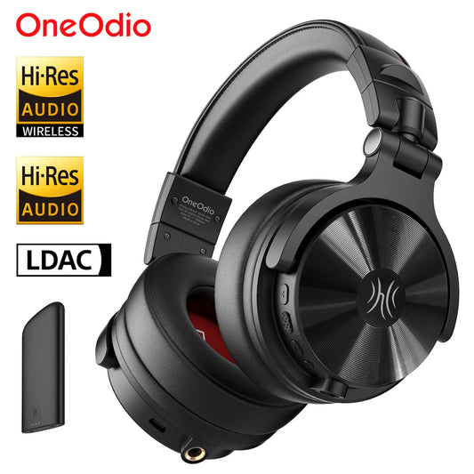 OneOdio Studio Max Wireless DJ Headphones Bluetooth 6.0 – 9ms Ultra Low Latency, Hi-Res LDAC Studio Monitor Over-Ear Headset with Microphone
