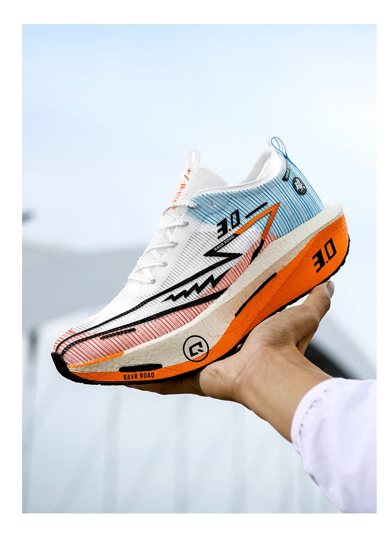 Zapatillas de running especializadas con placa de carbono para maratón, deportivas para hombre y mujer, transpirables, ligeras, cómodas y antideslizantes