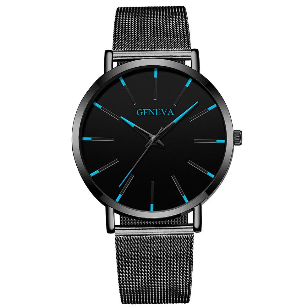 Fashion Mens Watches Top Brand Luxury Quartz Watch Men Casual Slim Mesh Steel Waterproof Sport Watch Relogio Masculino