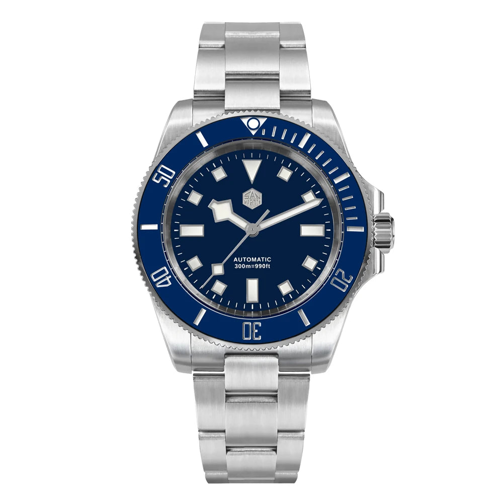 San Martin 40mm Stainless Steel Classic Men Diver Watch Japan NH35 Automatic Mechanical Sapphire Waterproof 300m SN0111