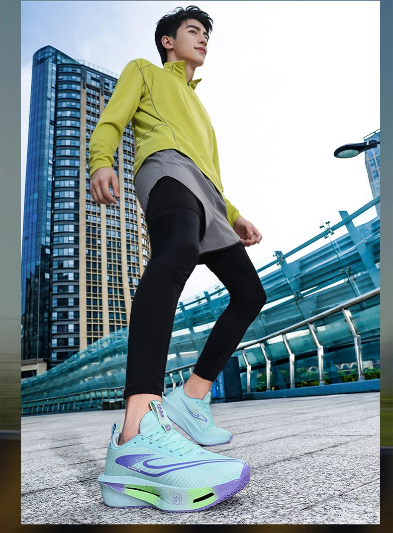Løbesko med kulfiberplade – specialdesignet til maraton – til mænd – sportssko – åndbare – lette – til kvinder – komfortable – atletiske – skridsikre sneakers