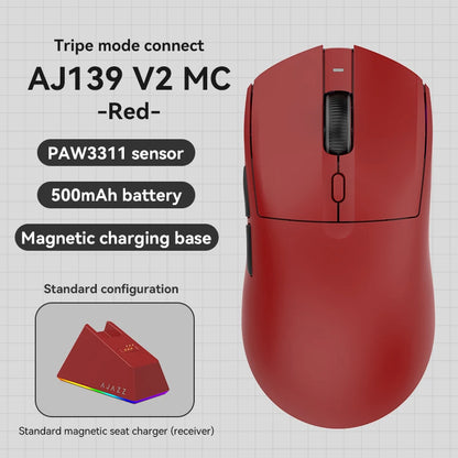 Mouse wireless AJAZZ AJ139Pro/AJ139V2MC con chipset PMW3395/PAW3311, 12000-26000Dpi, mouse da gaming professionale