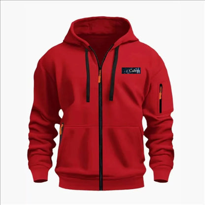 Produit gaming premium Fraquane, Men's Sweatshirts with Zipper Pockets Thin Solid Color Half Tracksuit Casual Outdoor Hooded Tracksuit Long Sleeves Jacket Coats, rouge