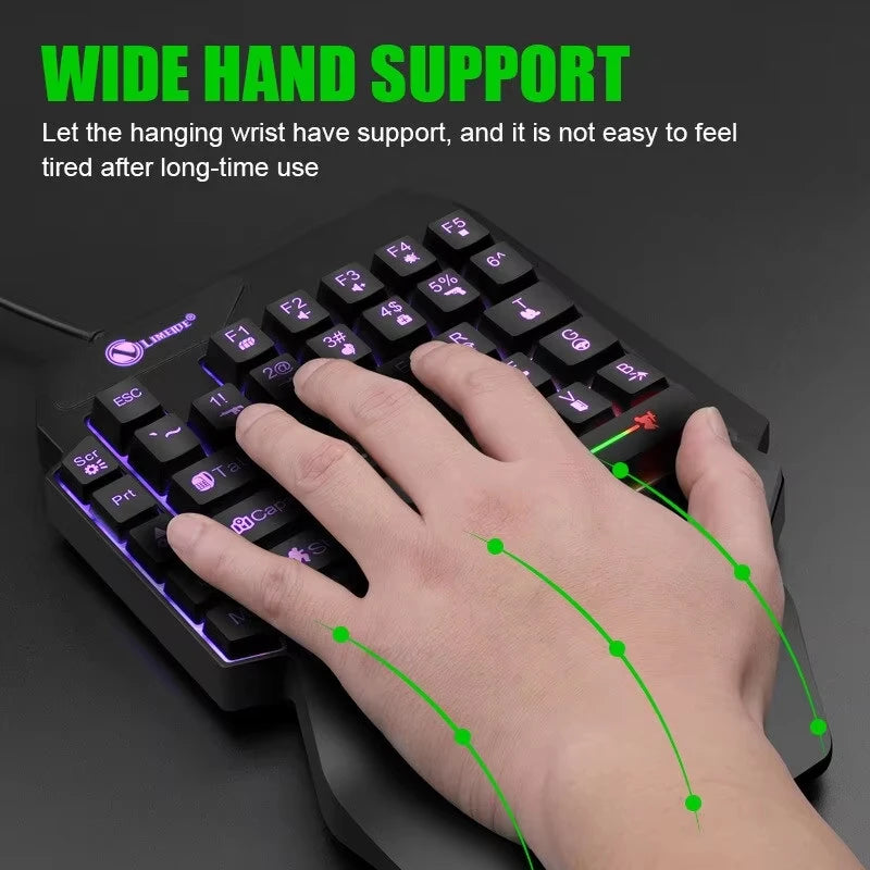 TEUCER 35 Keys One-Handed Mini Gaming Keyboard USB Wired RGB Backlit Ultra-Slim Gaming Keypad for PC, Laptop & Mobile Gaming
