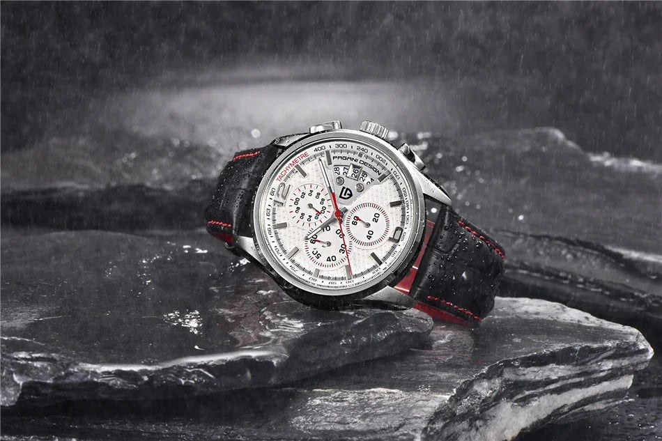 PAGANI DESIGN PD-3306 Multi Functional Waterproof Sport Men's Chronograp Watch Leather Quartz Military Watches Relogio Masculino