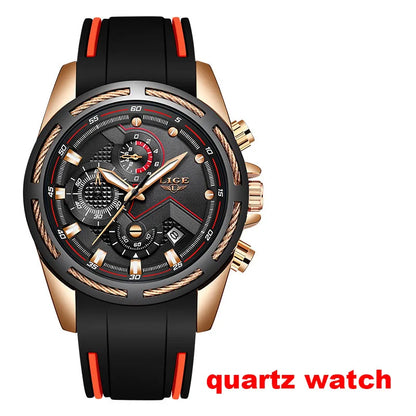 LIGE automatische mechanische polshorloges voor heren – Luxe horloge uit het topsegment met tourbillon, elegant en waterdicht model, ideaal voor op het werk of formele gelegenheden.