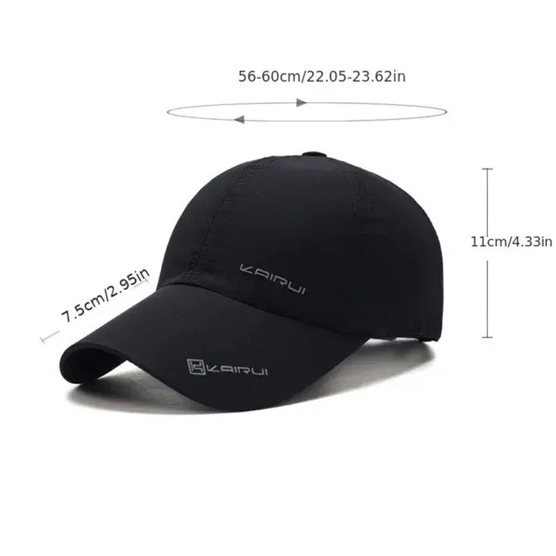 Solid Sports Baseball Cap, Sun Protection Quick Drying Snap Buckle Soft Top Casual Outdoor Dad Hat For Adults