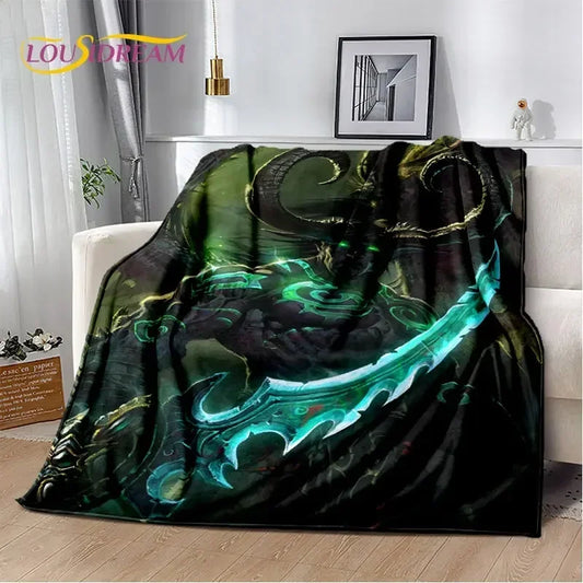 World of Warcraft, WOW, zachte pluche gamer-deken, flanellen plaid voor woonkamer, slaapkamer, bed, bank en picknickkleed