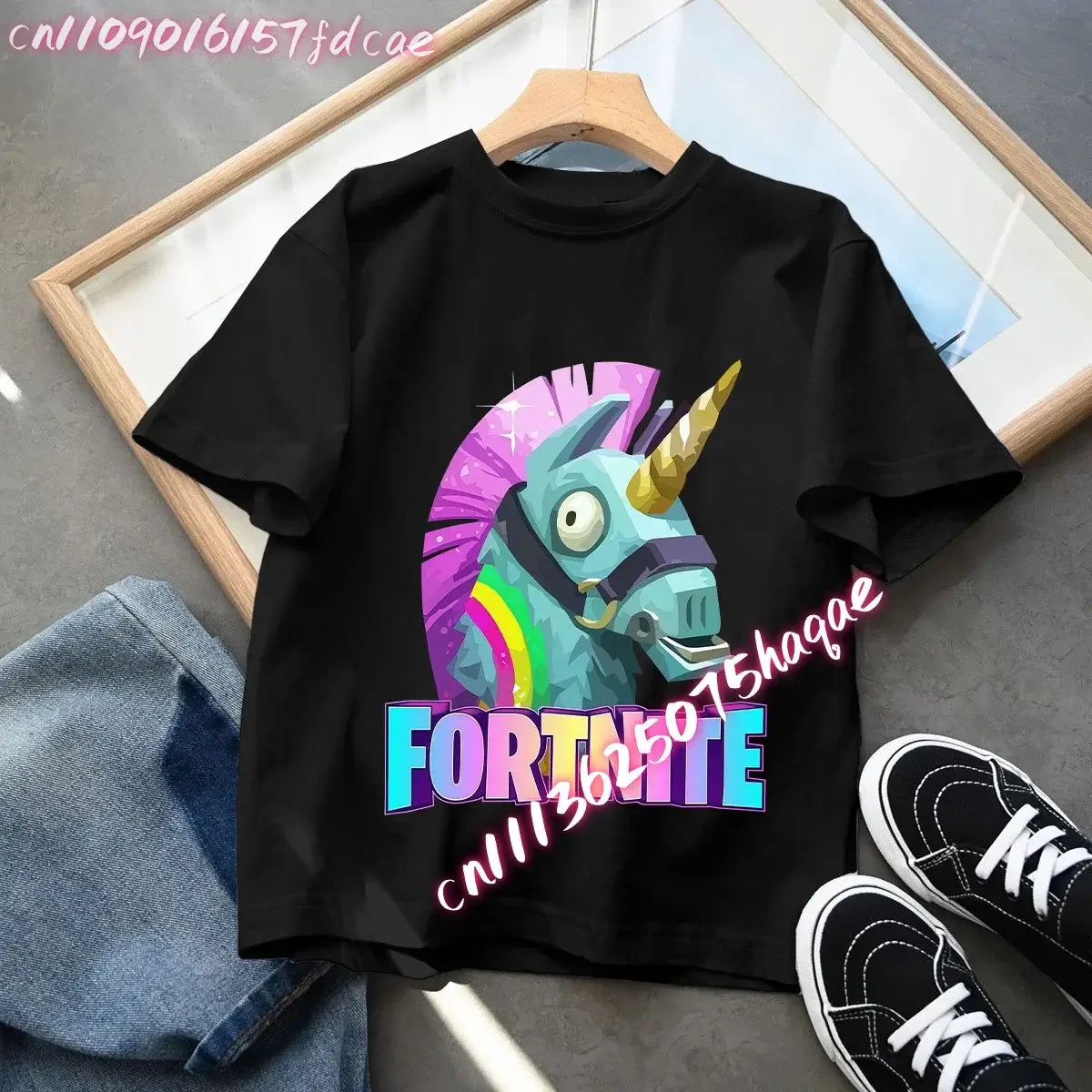 Fortnites Kids Black Cotton T Shirt Fortress Night Baby Short Sleeve Tees Shirt Cartoon Boy Girl Summer Clothes Kawaii Tops Gift