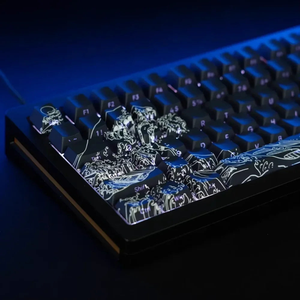 Side-engraved Translucent CHERRY Keycaps PBT Creative Personalized Customized for 60/64/84/98/108 Mechanical Keyboards MX Switch