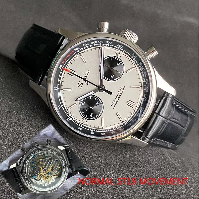 Limited Edition Official Pilot Mechanical Watch Chronograph ST19 Original Military 40MM Men Wristwatch Mechanical Panda Watches