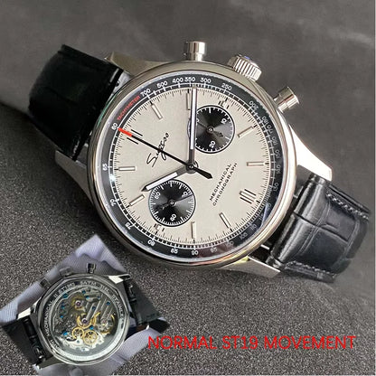 Limited Edition Official Pilot Mechanical Watch Chronograph ST19 Original Military 40MM Men Wristwatch Mechanical Panda Watches