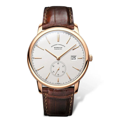Orologio BORMAN BM3817 TOP nuovo 42 da uomo di lusso, meccanico automatico, vetro zaffiro, ultrasottile, impermeabile 50M, con sottoquadranti