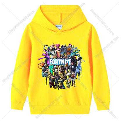 Fortnite-Kinder-Hoodies für den Herbst, Kapuzen-Sweatshirt für Jungen und Mädchen, dünner Trainingsanzug, langärmelige Pullover-Oberteile, Sportbekleidung, Kinderkleidung