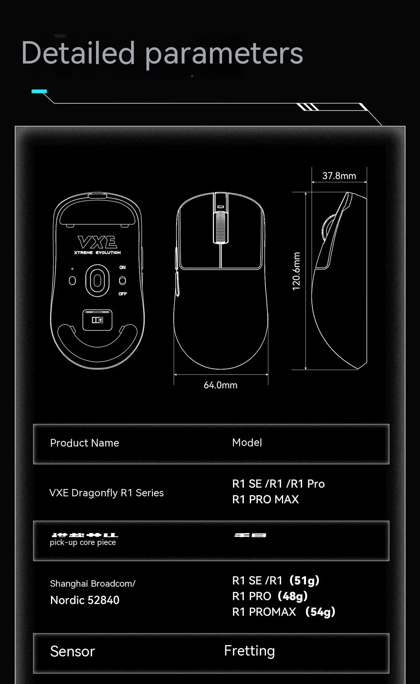VXE Dragonfly R1 Pro Paw3395 -sensori langaton hiiri Nordic 52840 2khz Smart Speed X alhainen viive toimisto- ja PC-pelihiiri