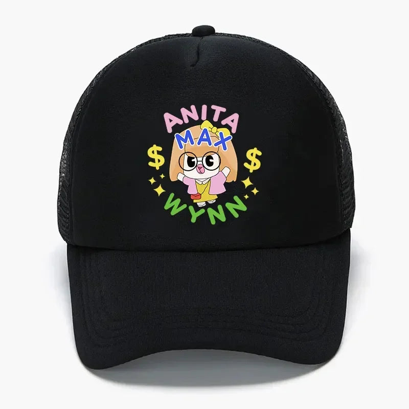 Trendy Anita Max Wynn Foam Trucker Hat Trendy Cute Mesh Snapback Caps Boy Girl Daily Sun Beach Fisherman Cap Female Summer Cap