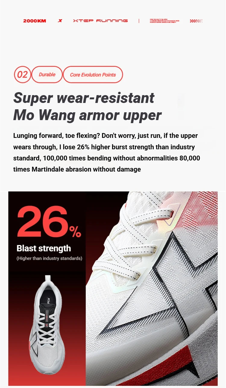 Xtep 2000km 5.0 Jogging Running Shoes For Women Cushion Fashion Color Durable Resistant Elasticity Sole Sneakers 874118110024