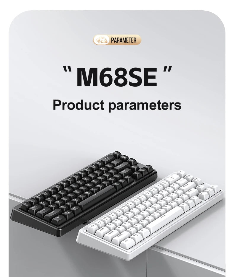 FREEWOLF M68SE Mechanical Feel Keyboard 68 Keys Mini Wired Compact Keyboard Silent for Laptops,Gaming and Office Use