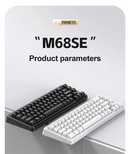 FREEWOLF M68SE Mechanical Feel Keyboard 68 Keys Mini Wired Compact Keyboard Silent for Laptops,Gaming and Office Use