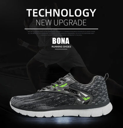 BONA 2023 New Designers Soft Running Shoes Lightweight Breathable Sneakers Man Jogging Walking Athletic Training Shoe Mansculino
