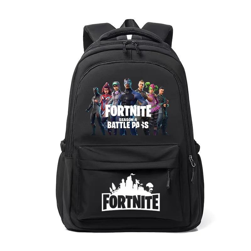 Fortnite-Kinderrucksack, tragbar, mit großem Fassungsvermögen, Schulranzen für Schüler, Schultertasche mit Cartoon-Print, Schulzubehör für Jungen, Geschenk