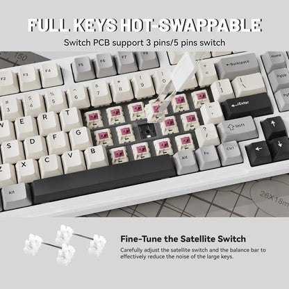 ATTACK SHARK X98 RGB Mechanical Gaming Keyboard with 102 Keys, with Numeric Keypad,Wireless & USB-C Wired Tri-Mode, 4000 mAh