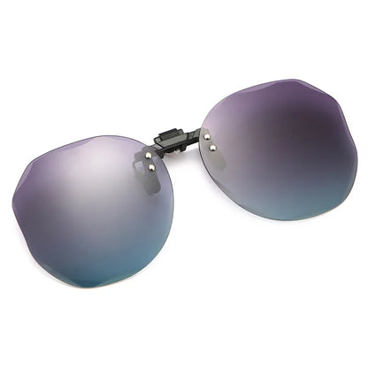 Women Sunglasses Clip-on Polarized Optical Glasses Clip Diamond Cut Mirror Eyeglasses Anti-UV Driving Sunglasses 2026 Trendy