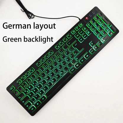 Spanish/French（AZERT）/Russian/Arabic/German keyboard layout Backlit wired Desktop Gaming Keyboard For Desktop Computer office