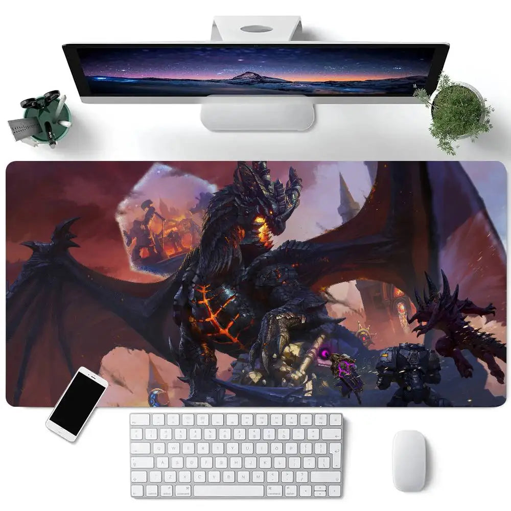 Tappetino per mouse da gioco World of Warcraft, tappetino da scrivania grande per tastiera, tappetino per mouse da gioco LockEdge antiscivolo