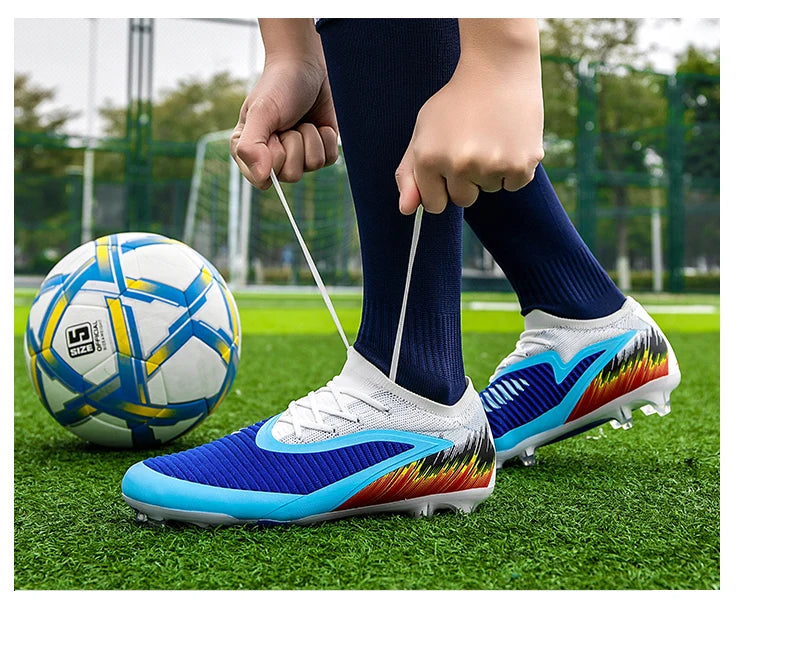 Botas de fútbol para hombre, nuevas, ultraligeras, para entrenamiento al aire libre, dropshipping, zapatillas de fútbol con tacos, clavos largos FG antideslizantes