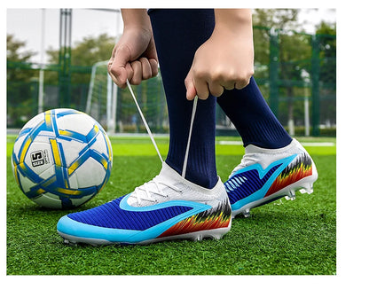 Botas de fútbol para hombre, nuevas, ultraligeras, para entrenamiento al aire libre, dropshipping, zapatillas de fútbol con tacos, clavos largos FG antideslizantes