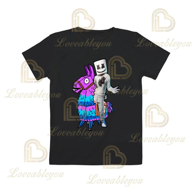 Cartoon-T-Shirt für Jungen und Mädchen, Fortnite-T-Shirt Battle Royale 3D, 3 bis 14 Jahre, Victory Royale, Gaming-Oberteil für Kinder und Teenager