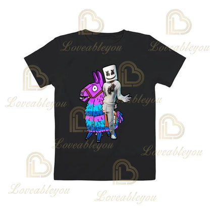 Cartoon-T-Shirt für Jungen und Mädchen, Fortnite-T-Shirt Battle Royale 3D, 3 bis 14 Jahre, Victory Royale, Gaming-Oberteil für Kinder und Teenager