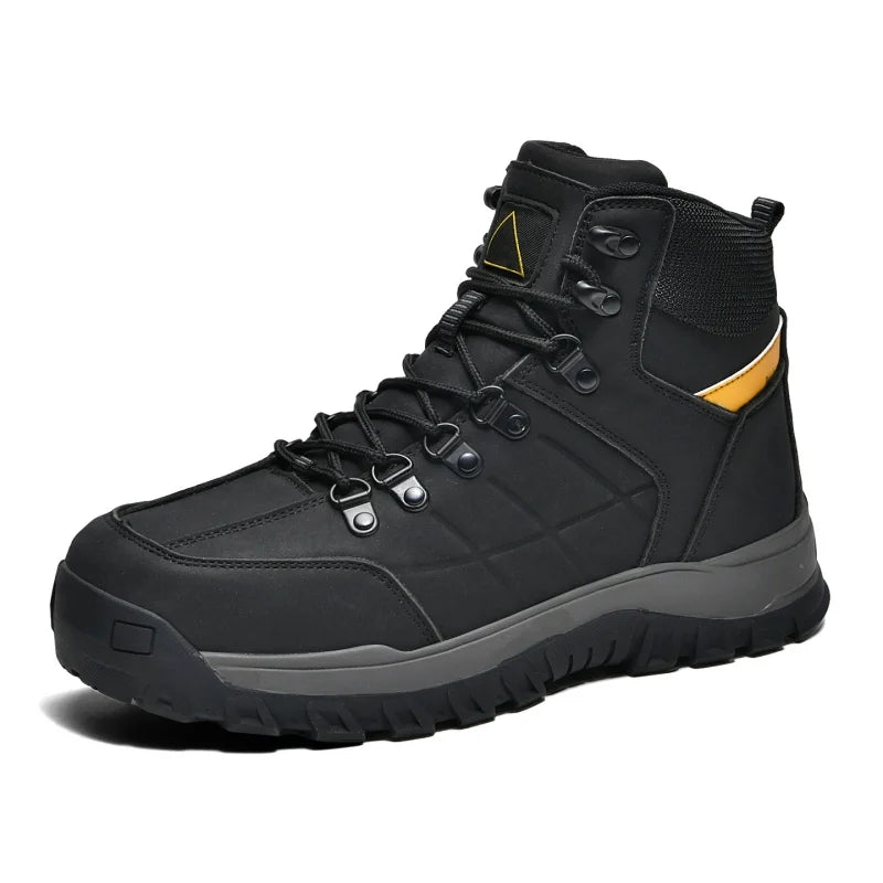 Chaussures de randonnée pour hommes, nouvelles, antidérapantes, semelle résistante à l'usure, bottes en cuir PU pour le camping, bottes de sport respirantes pour la marche en forêt et les activités de plein air.