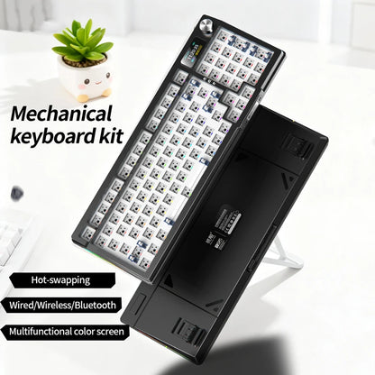 YINDIAOY95 Keyboard Kit Hotswap TFT Screen Full RGB Backlit 2.4GHz Bluetooth Wireles Custom DIY Mechanical Keyboard