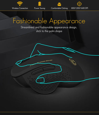UTHAI G6 2.4G Wireless Mouse, Ergonomic 6-Button Wireless Mouse for Laptop, Business Office, Gaming, Adjustable DPI Computer Mouse