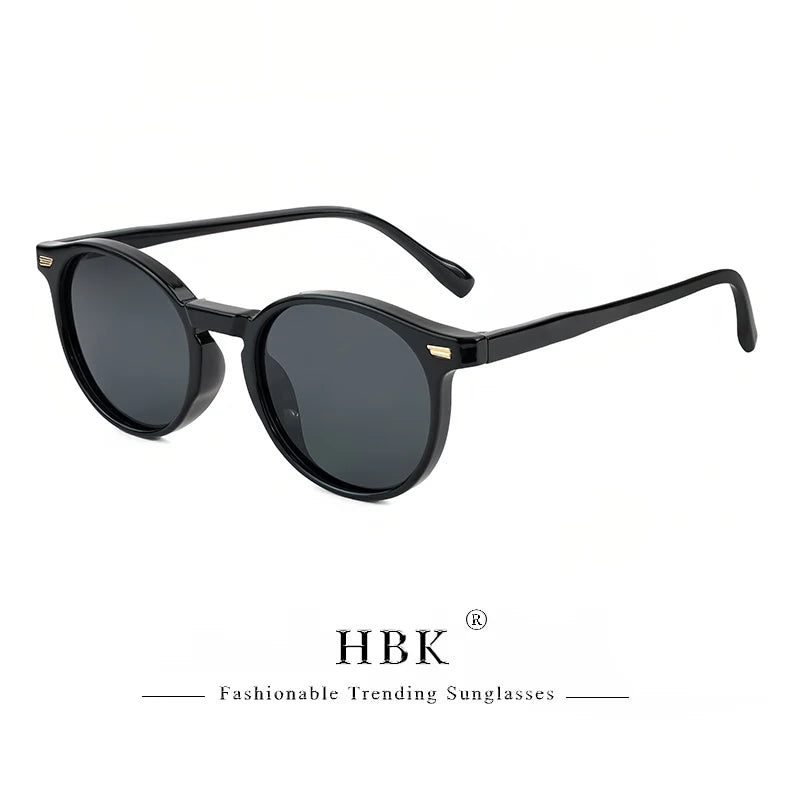 HBK Fashion Polarized Sunglasses Men Round TR90 Frame Fashion Sun Glasses Women Driving Sports UV400 Lunette De Soleil Homme