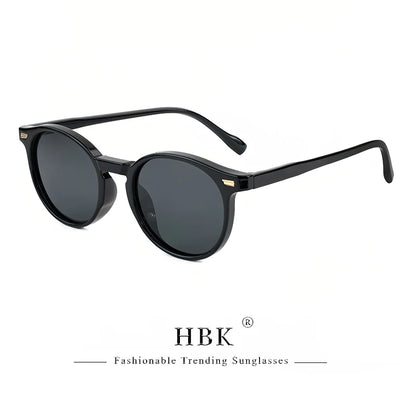 HBK Fashion Polarized Sunglasses Men Round TR90 Frame Fashion Sun Glasses Women Driving Sports UV400 Lunette De Soleil Homme