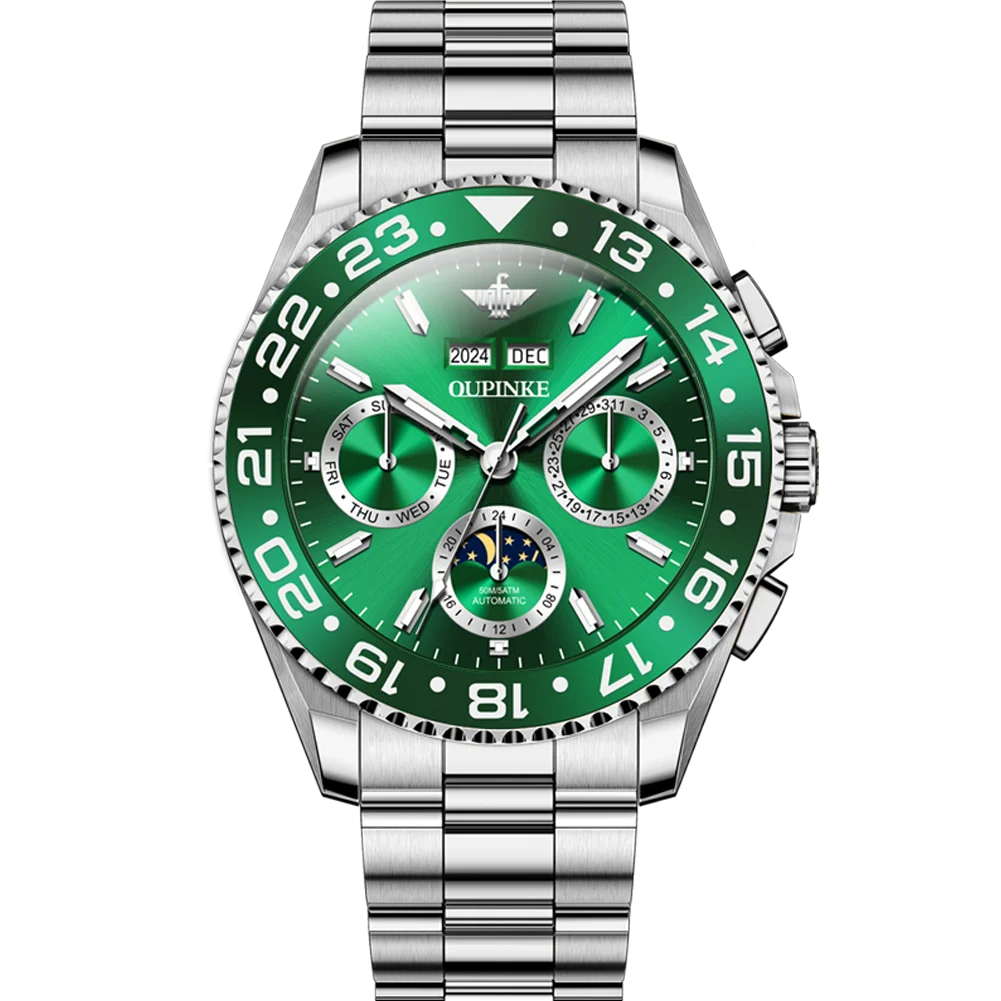 OUPINKE Fashion Mens Watches Top Brand Luxury Business Sport Watch Multifunction Automatic Mechanical Men Clock Waterproof Reloj