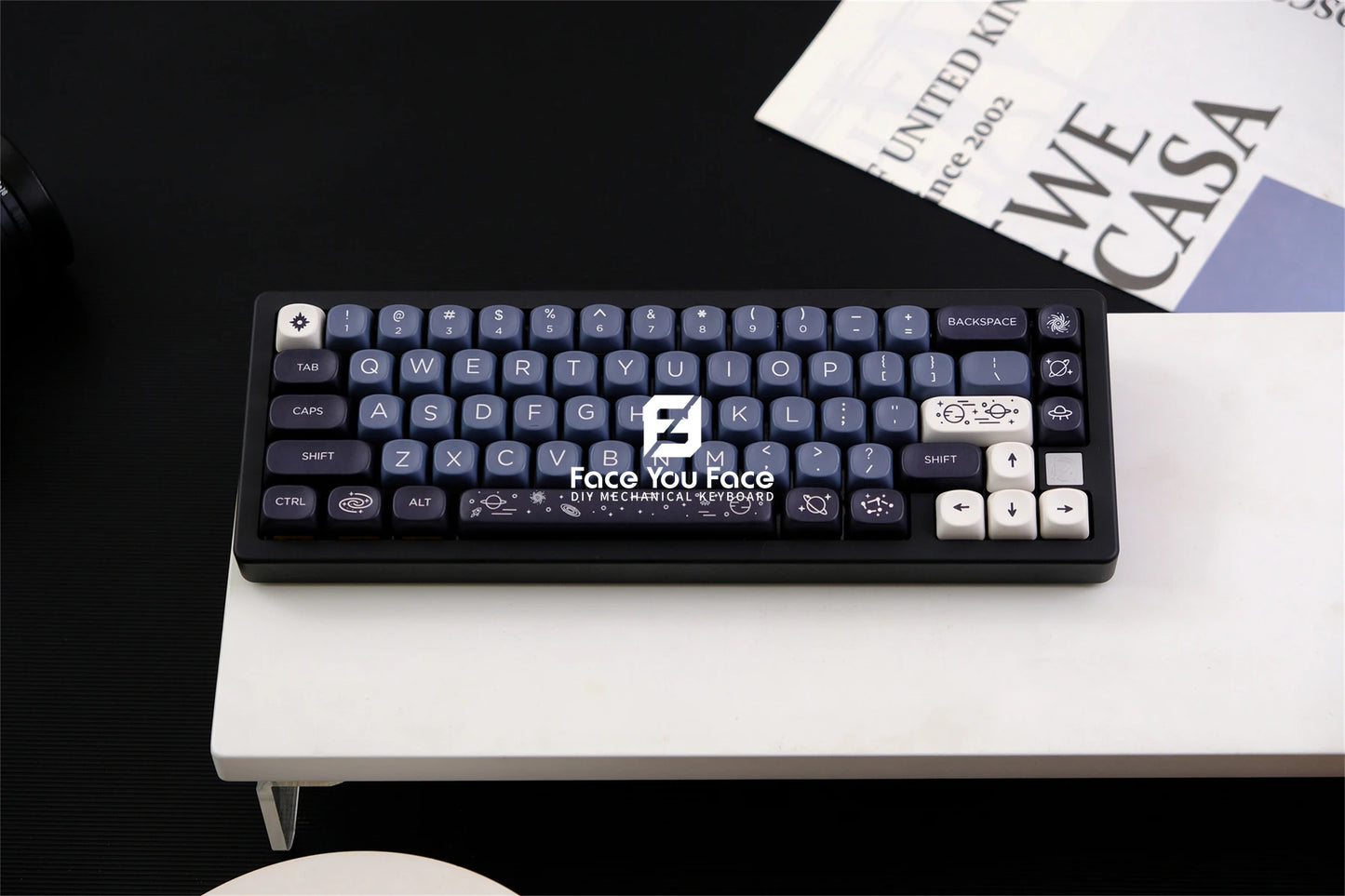 Galaxy Theme Key Cap 129 Keys GMK MOA Profile DYE-SUB PBT Keycap with 1.75U 2U Shift for MX Switch Mechanical Keyboard