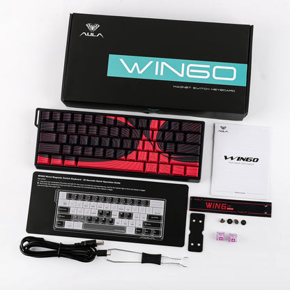 AULA WIN60 HE/WIN60 HE MAX 60% Hot-Swap Tray-Mount Structure Wired Mechanical Keyboard with Hall Effect Magnetic Switch