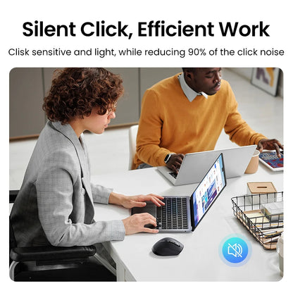 UGREEN Wireless Mouse Bluetooth 5.4 Ergonomic 5000 DPI Rechargeable Wireless Mouse with Hyper-Fast Scroll for MacBook, Laptop, PC & Tablet