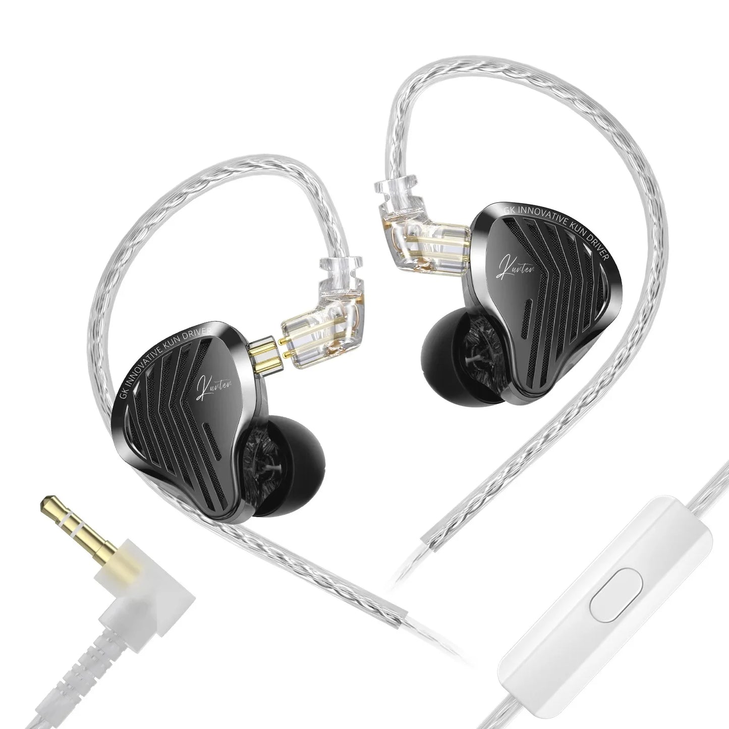 KZ GK Kunten HiFi IEM Earphones 1DD Dynamic Driver In-Ear Earbuds with 2-Pin Detachable Cable, Metal Audiophile Gaming Headset