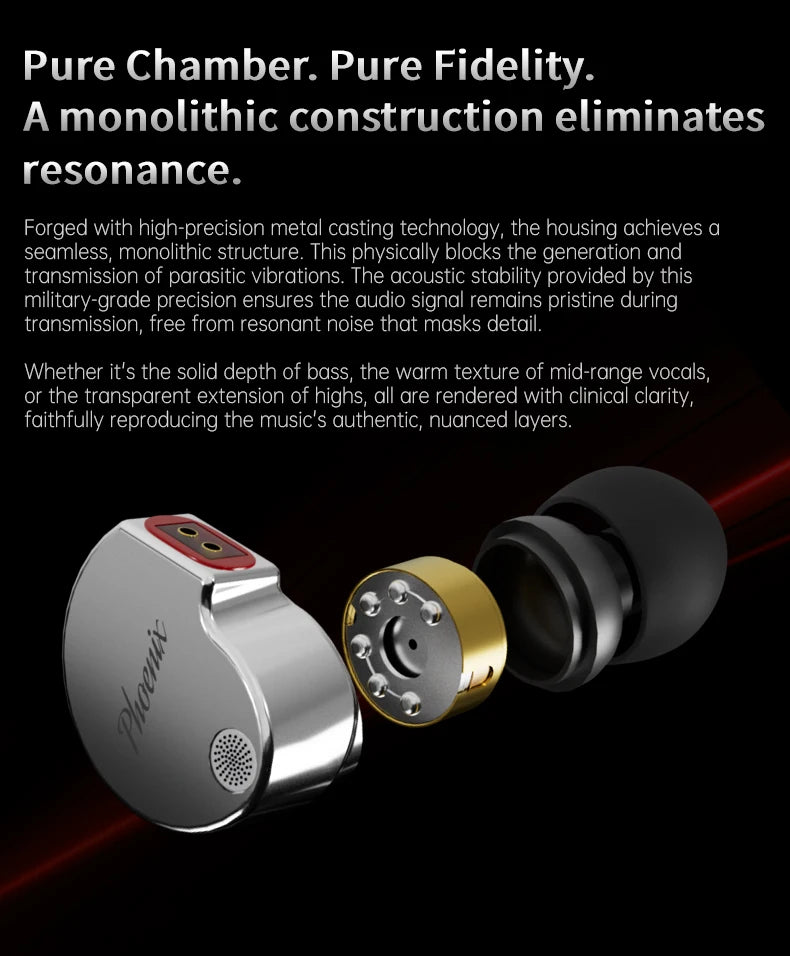 CCA Phoenix HiFi Wired Earphones Metal Alloy In-Ear Headphones with 10mm Dual Magnetic Dynamic Driver for Gaming & Music